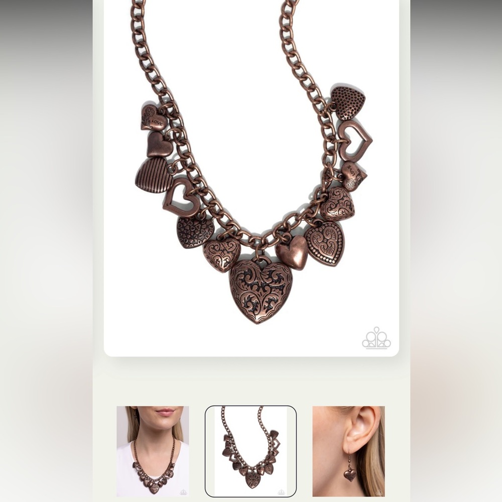 🤎🤎🤎 “HEART HANGOUT” COPPER NECKLACE WITH FREE EARRINGS ~ PAPARAZZI❗️🤎🤎🤎 - Picture 4 of 6